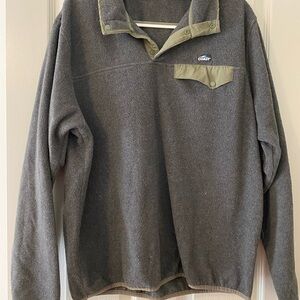 COAST fleece pullover - Grey with green accents